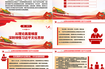 描绘中国式现代化“文化长卷”指路明灯ppt红色党政深刻把握习近平文化思想的丰富内涵党支部党员专题党课课件
