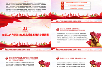 积极培育未来产业加快形成新质生产力PPT红色简洁党员干部学习教育专题党课课件模板