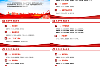 48种中国精神PPT精美大气坚守信念传承精神中国共产党人伟大精神党课下载