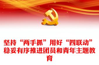 精美风稳妥有序推进团员和青年主题教育PPT抓实全省团员和青年主题教育党课课件模板(讲稿)