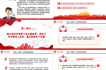 要把实的要求贯穿主题教育全过程”PPT红色党政风高质量开展主题教育党课课件模板