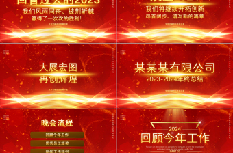 创意红色2024龙年企业年终誓师大会PPT模板