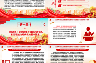 阐释《民法典》在推进国家治理现代化中的重要作用ppt简约经典风法治中国专题党课课件