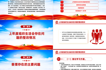 红色精美2023年主题教育专题组织生活会个人对照剖析发言PPT课件