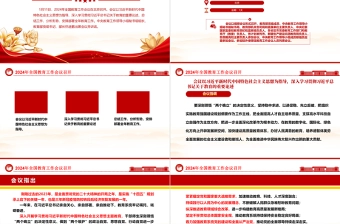 全国教育工作会议召开ppt红色大气2024年习近平关于教育的重要论述专题党课