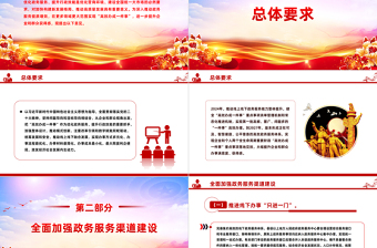 2024推动高效办成一件事PPT红色精美优化政务服务提升行政效能课件模板