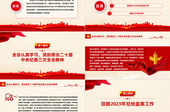 精美大气2024年上海市十二届市纪委三次全会决议纪检监察党课PPT下载