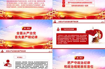 2024全面加强党的纪律建设PPT大气简洁坚持从严治党微党课