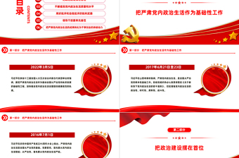 严肃党内政治生活PPT红色精美总书记相关重要论述党课