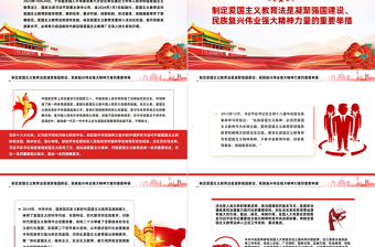 有力推动爱国主义教育广泛深入持久有效开展PPT深入认识中华人民共和国爱国主义教育法课件