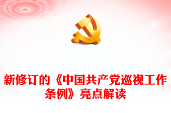 亮点解读新修订的《中国共产党巡视工作条例》PPT课件模板(讲稿)
