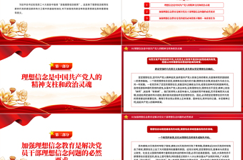 红色党政风2024年一季度微党课之加强新时代党的理想信念教育PPT课件