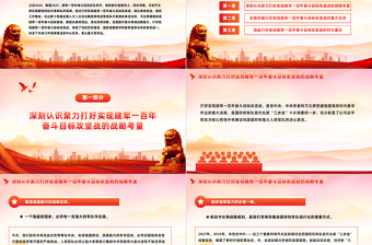 打好打赢建军一百年奋斗目标攻坚战PPT简洁党政风深入学习全国两会课件模板