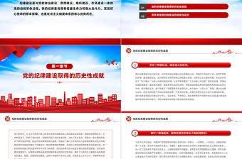 2024百年来党的纪律建设的成就和经验PPT大气简洁党纪学习教育课件