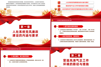大气党政风2024加强人社系统党风廉政建设营造风清气正的工作环境PPT下载