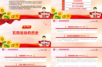 2024五四青年自强不息PPT红色精美学习五四精神团课课件