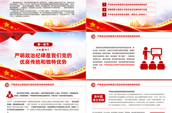 红色精美严守政治纪律做政治上的明白人思想教育党课PPT课件