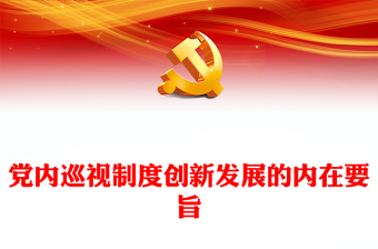 2024党内巡视制度创新发展的内在要旨PPT学习教育党课课件(讲稿)