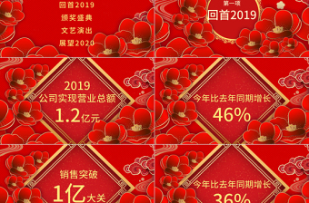 红色中国风喜庆2020开门红PPT模板