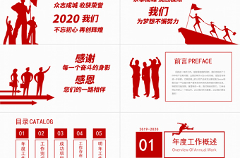 原创跨越2020年终总结新年计划PPT模板