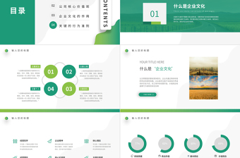 2020年绿色简约简洁小清新通用公司企业文化培训ppt模板