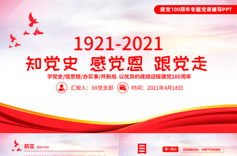 1921-2021知党史感党恩跟党走PPT以优异成绩迎接建党100周年党史学习PPT