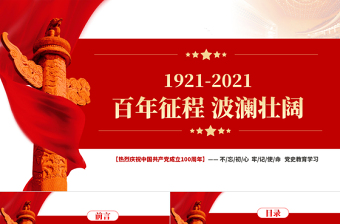 学习百年党史汲取奋进力量党课PPT