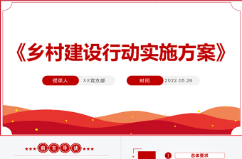 简洁党政风《乡村建设行动实施方案》PPT专题课件