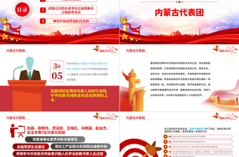 三次下团组讲话精神PPT红色党政风深入贯彻学习2022年全国两会精神专题党课课件模板