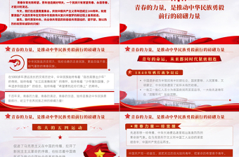 红色精美在庆祝中国共产主义青年团成立100周年大会上的讲话精神解读团课课件