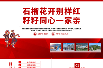 2022石榴花开别样红籽籽同心一家亲PPT民族团结一家亲主题班会课件模板