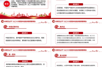 2022未来怎么干从二十大报告中这些关键词看明白PPT红色精美20大报告中的关键词学习解读微党课课件