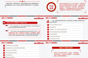 2022二十大报告要点PPT简洁大气党的二十大精神学习解读党建宣传教育党课课件