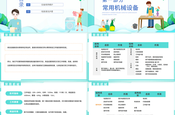2022保洁技能培训PPT简约风保洁常用机械工具使用及维护课件模板