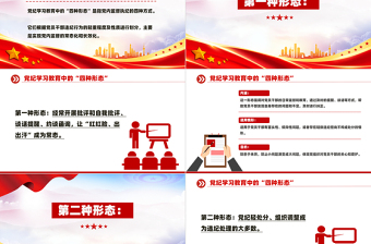 红色简洁风2024党纪学习教育中的“四种形态”PPT下载