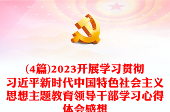 (4篇)2023开展学习贯彻习近平新时代中国特色社会主义思想主题教育领导干部学习心得体会感想