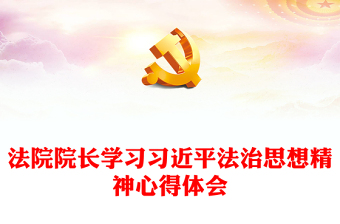 法院院长学习习近平法治思想精神心得体会