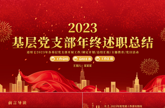 党委支部述职报告PPT红色经典支部党委党建工作总结通用模板课件