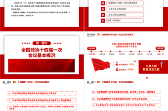 2023年全国两会政协常委会工作报告PPT红色党政风学习解读全国政协十四届一次会议工作报告专题党课课件模板