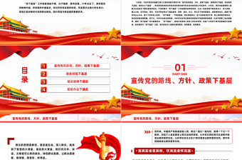 弘扬“四下基层”优良传统PPT大气简洁走好新时代党的群众路线主题党课下载
