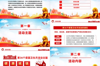 2024爱国卫生月活动宣讲PPT简洁风健康城镇健康体重爱国卫生月活动课件