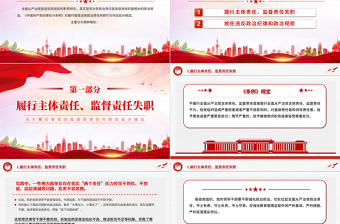 精美创意党纪学习教育关于履行管党治党政治责任失职的处分规定PPT下载