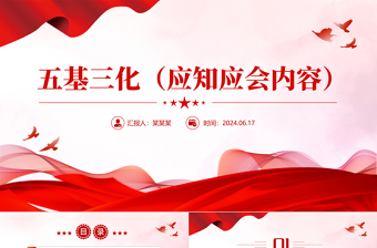 大气创意关于党的工作在基层的五基三化应知应会内容PPT课件下载