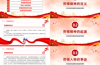 5月党支部主题党日活动之弘扬劳模精神主题党课PPT课件