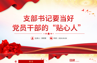 大气党政风党员干部教育支部书记要当好党员干部的贴心人PPT下载