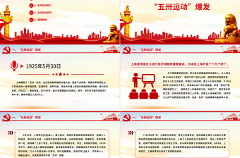 2024纪念五卅运动99周年PPT党史学习教育党课下载