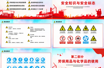 2023施工现场安全培训PPT红色卡通风企业安全施工保障生命主题课件模板下载