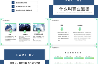 绿色简约职业道德培训PPT模板宣传PPT动态PPT