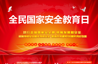 2021年全民国家安全教育日PPT庆祝建党100周年国家安全教育PPT模板