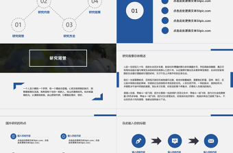 蓝色简约学术汇报工作总结PPT模板